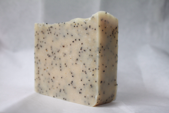 Handcrafted Goat Milk Soap Blueberry With Poppy Seeds Gardeners Soap, Exfoliating Soap
